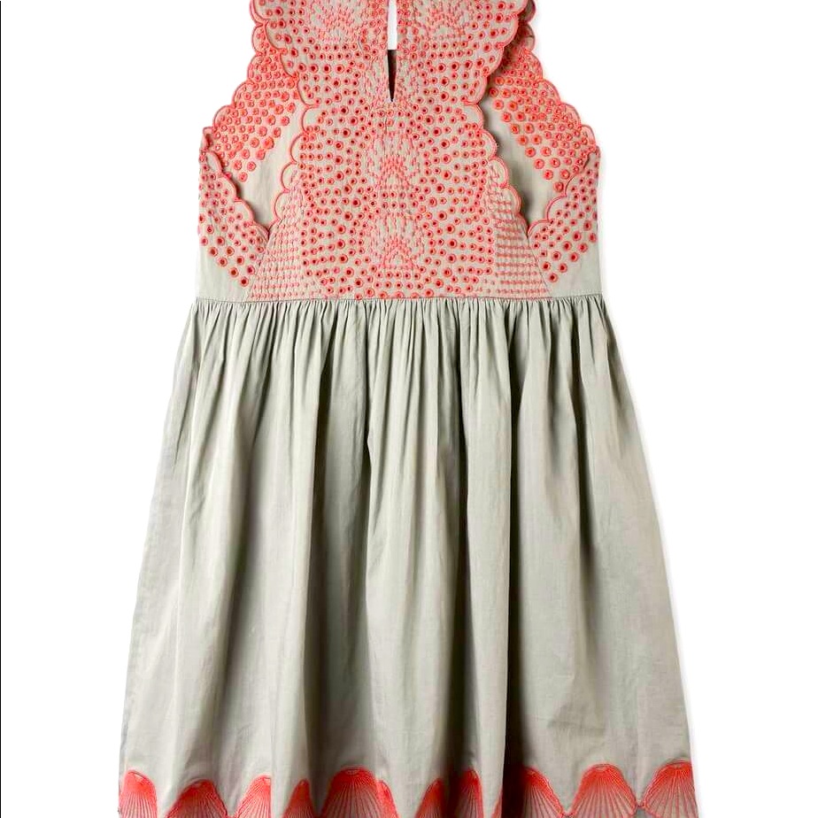 Stella Mccartney Girls Grey And Red Bay Dress 12y